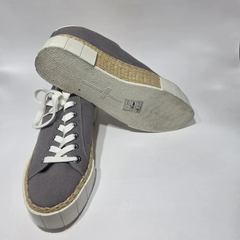 Dolce Vita Women’s Gray Canvas Lace-Up Sneakers Size 6.5M Casual Comfort Shoe